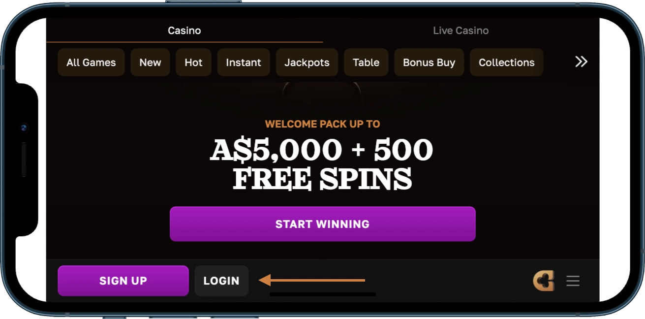 crowngold casino sign in