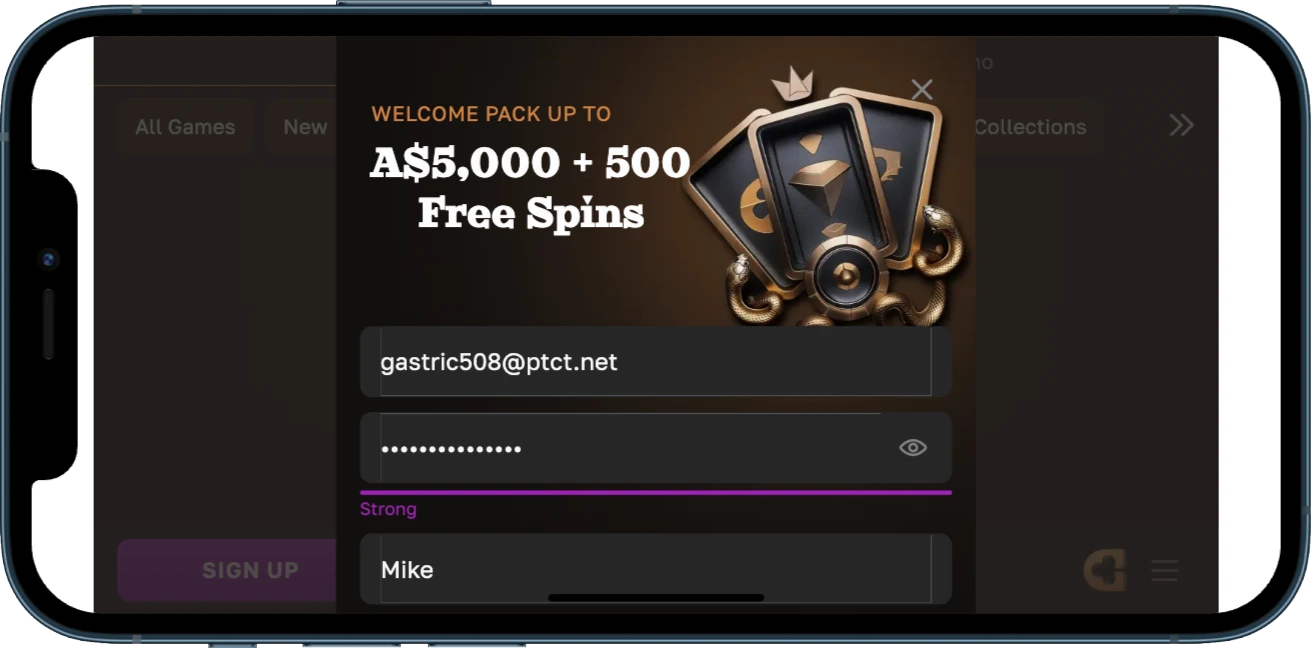 crowngold sign up